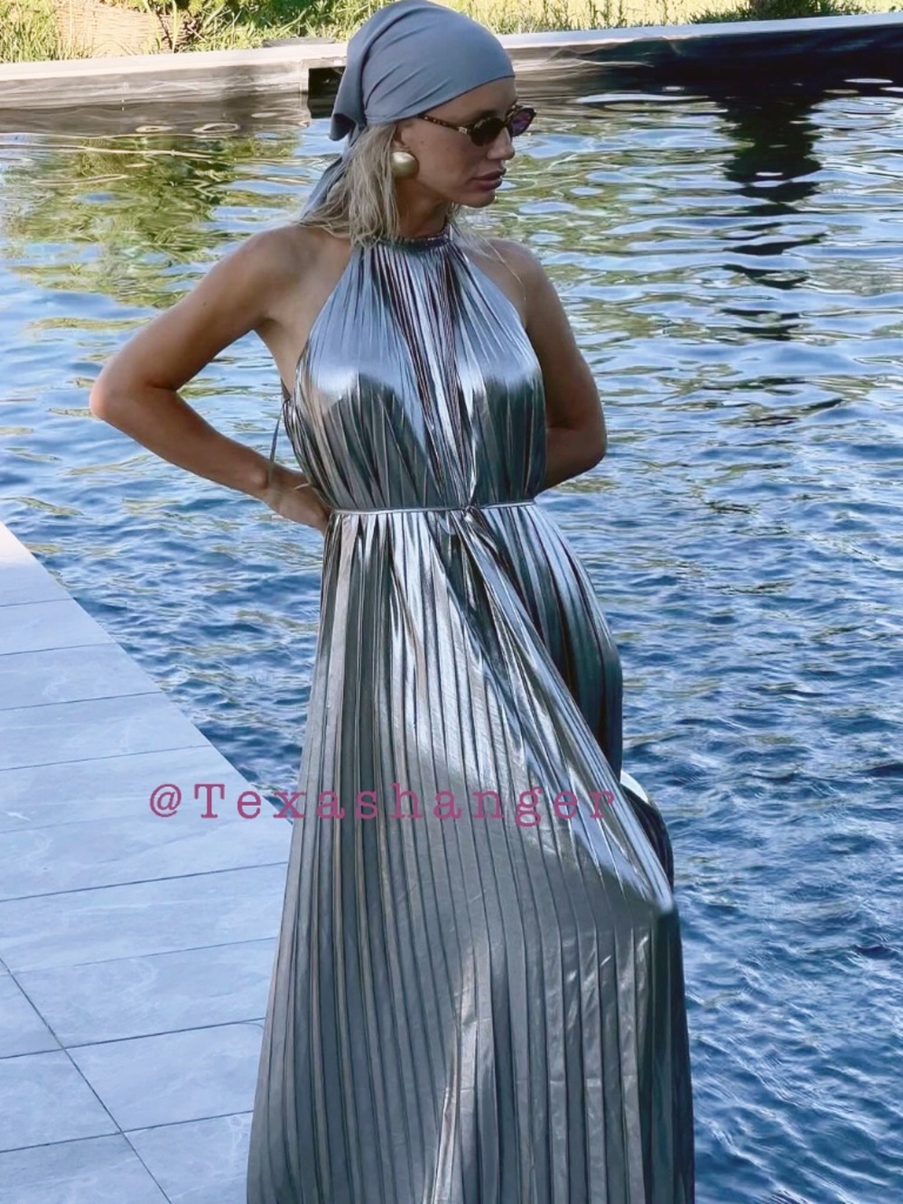 Ted Baker Juudie Pleated Halterneck Midi Dress US 10 NWT